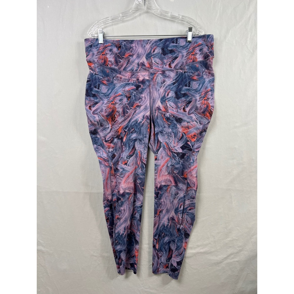 Lululemon Invigorate High-Rise Tight Women Size 18 Purple Abstract Yoga Sporty